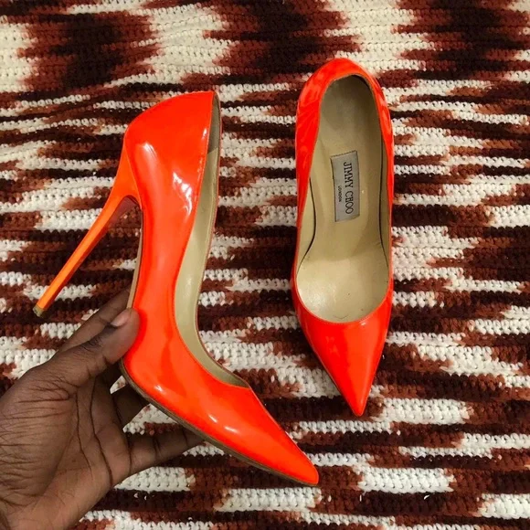 Jimmy Choo Shoes Jimmy Choo Abel Neon Orange Patent Leather